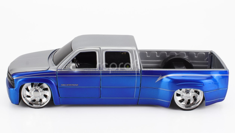 Jada Chevrolet Silverado Pick-up Dually 1999 1:24 Modrá Stříbrná