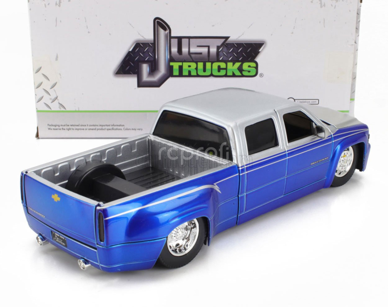 Jada Chevrolet Silverado Pick-up Dually 2007 1:24 Modrá Stříbrná