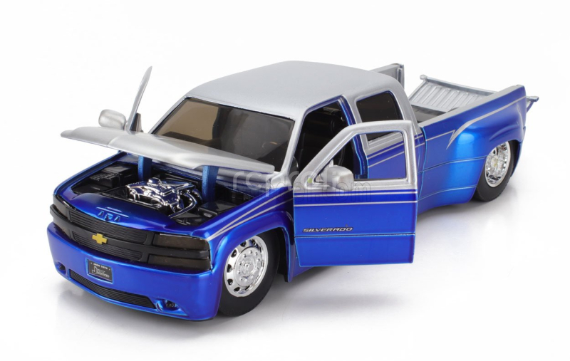 Jada Chevrolet Silverado Pick-up Dually 2007 1:24 Modrá Stříbrná