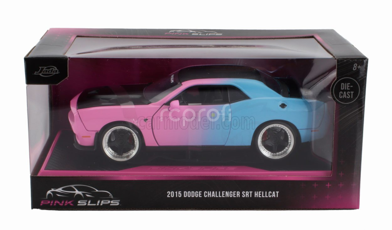 Jada Dodge Challenger Srt Hellcat Coupe 2015 1:24 Růžová Světle Modrá