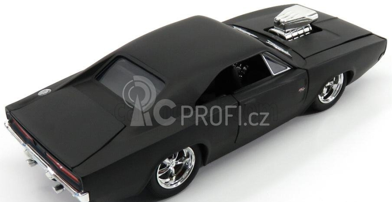 Jada Dodge Set 4x Dom's Dodge Charger R/t 1970 - Fast & Furious 7 1:24 Matt Black