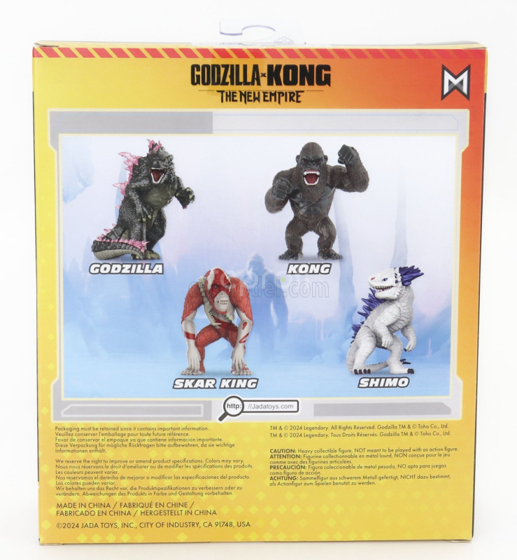 Jada Figures Set 4x Godzilla - Skar King - Kong - Shimo - Cm. 6.0 1:64 Různé