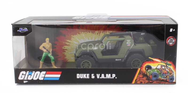 Jada Figures Vamp Military Jeep With Duke G.i.joe Figure 2010 1:32 Vojenská Zelená