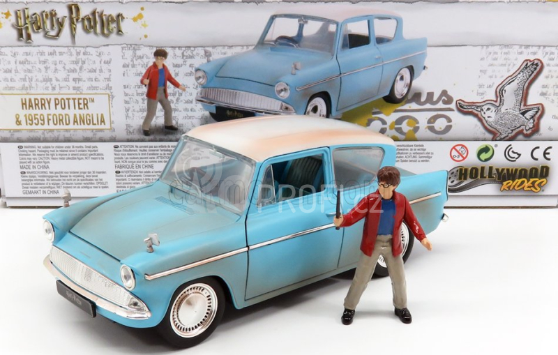 Jada Ford england Anglia 1959 Harry Potter - Movie - With Figure 2016 1:24 Světle Modrá