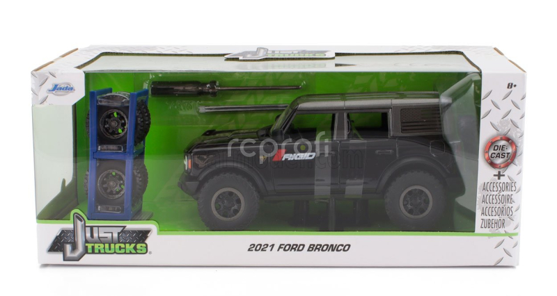 Jada Ford usa Bronco 2021 With Set 4x Tires 1:24 Černá Šedá