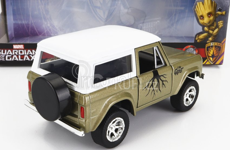 Jada Ford usa Bronco With Groot Figure Marvel Guardians Of The Galaxy 1973 1:32 Zelená Bílá
