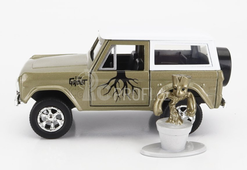 Jada Ford usa Bronco With Groot Figure Marvel Guardians Of The Galaxy 1973 1:32 Zelená Bílá