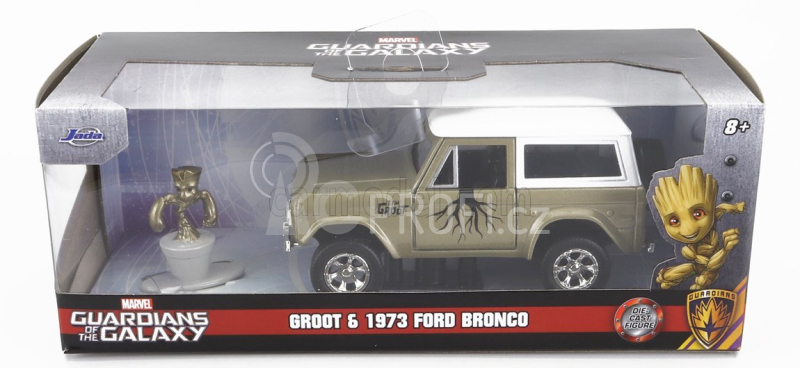 Jada Ford usa Bronco With Groot Figure Marvel Guardians Of The Galaxy 1973 1:32 Zelená Bílá