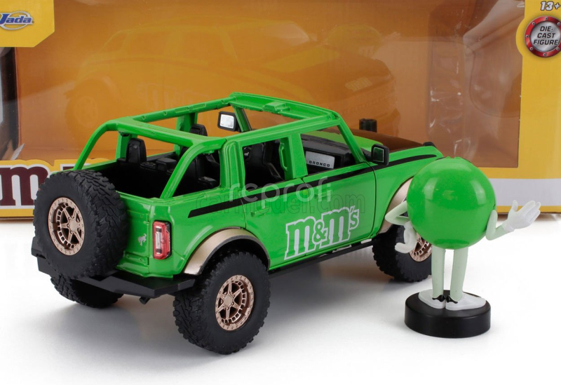 Jada Ford usa Bronco With M&m's Figure 2021 1:24 Zelená Černá
