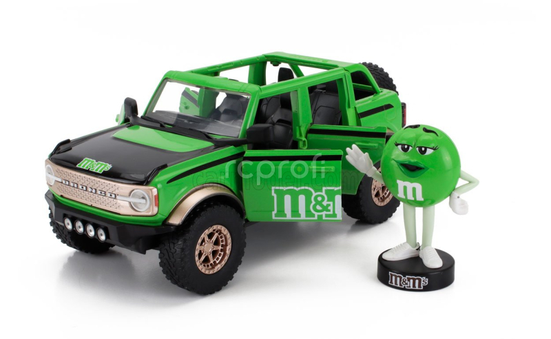 Jada Ford usa Bronco With M&m's Figure 2021 1:24 Zelená Černá