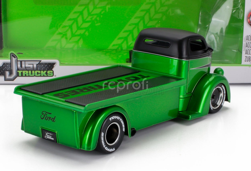 Jada Ford usa Coe Truck Custom With Set 4x Tires 1947 - Carro Attrezzi - Wrecker Road Service 1:24 Zelená Černá