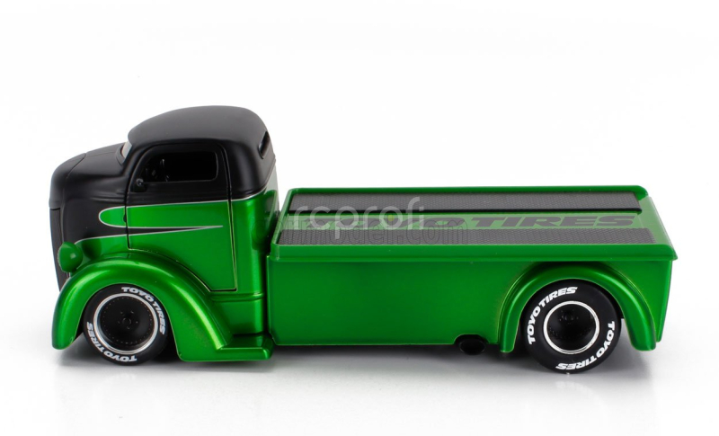 Jada Ford usa Coe Truck Custom With Set 4x Tires 1947 - Carro Attrezzi - Wrecker Road Service 1:24 Zelená Černá