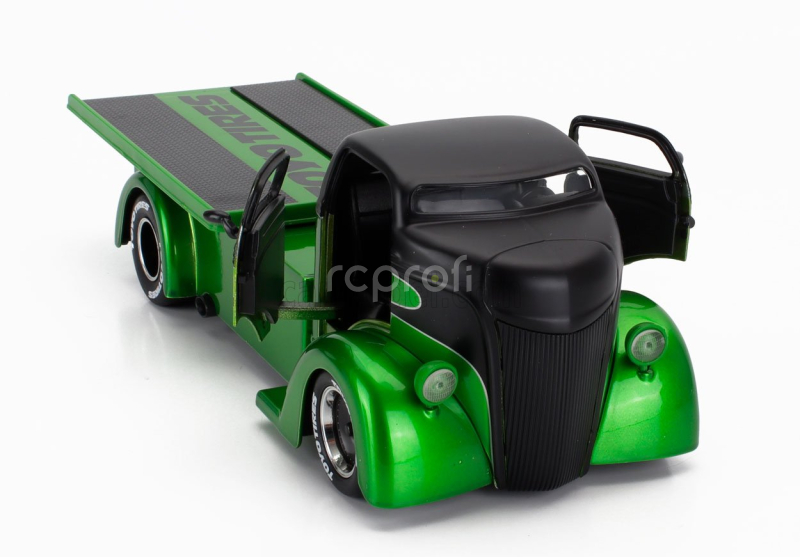 Jada Ford usa Coe Truck Custom With Set 4x Tires 1947 - Carro Attrezzi - Wrecker Road Service 1:24 Zelená Černá