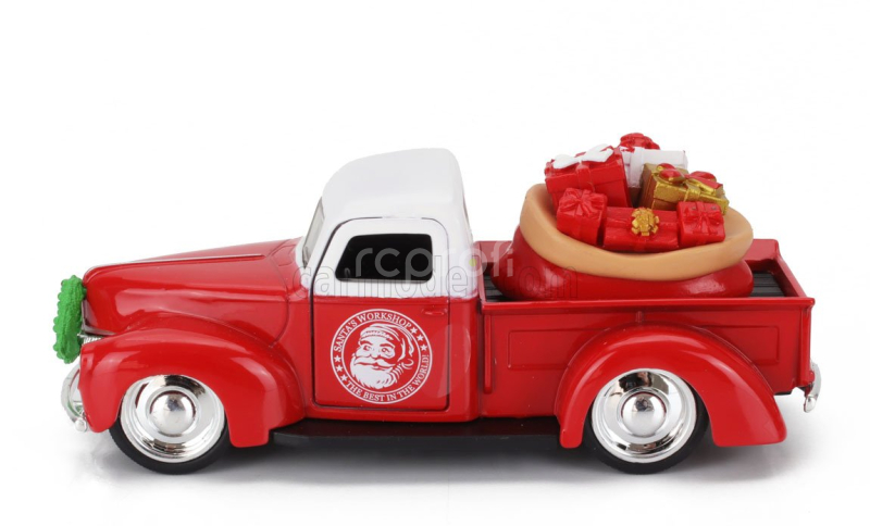 Jada Ford usa Set Holiday Rides 2022 - Pick-up 1941 With Chevrolet Bel Air 1957 With Santa Claus (babbo Natale) & Mrs. Santa Claus Figures 1:32 Červená Met Bílá