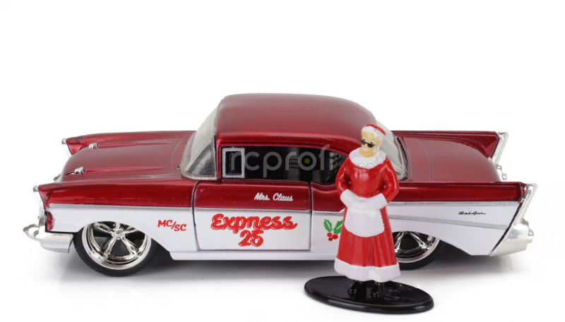 Jada Ford usa Set Holiday Rides 2022 - Pick-up 1941 With Chevrolet Bel Air 1957 With Santa Claus (babbo Natale) & Mrs. Santa Claus Figures 1:32 Červená Met Bílá