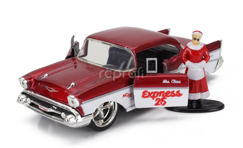 Jada Ford usa Set Holiday Rides 2022 - Pick-up 1941 With Chevrolet Bel Air 1957 With Santa Claus (babbo Natale) & Mrs. Santa Claus Figures 1:32 Červená Met Bílá