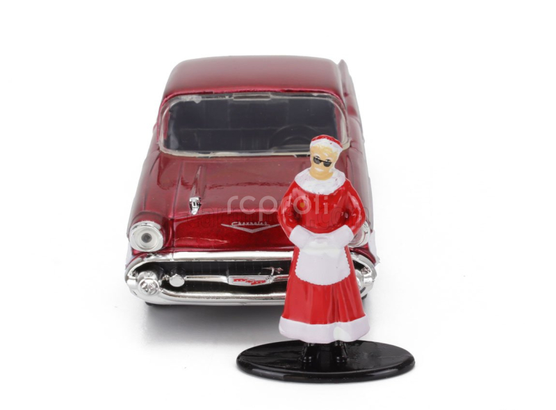 Jada Ford usa Set Holiday Rides 2022 - Pick-up 1941 With Chevrolet Bel Air 1957 With Santa Claus (babbo Natale) & Mrs. Santa Claus Figures 1:32 Červená Met Bílá