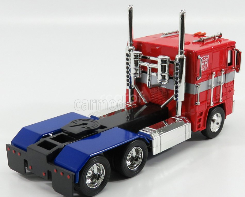 Jada Freightliner Flt86 Tractor Truck 3-assi 1986 - Optimus Prime Transformers Iv L'era Dell'estinzione - Movie 2014 1:24 Červená Modrá
