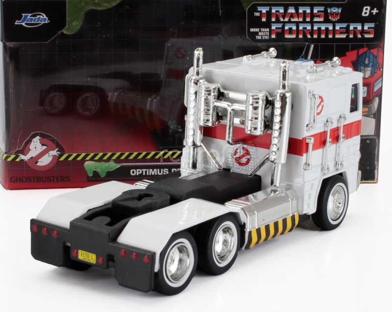 Jada Freightliner Flt86 Tractor Truck Ghostbusters Optimus Prime Transformers 3-assi 1984 1:50 Bílá Červená