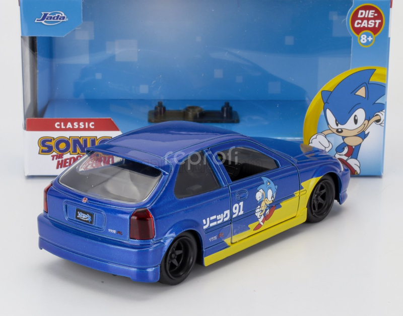 Jada Honda Civic Type-r 1997 The Hedgehog Sonic 1:32 Modrá Žlutá