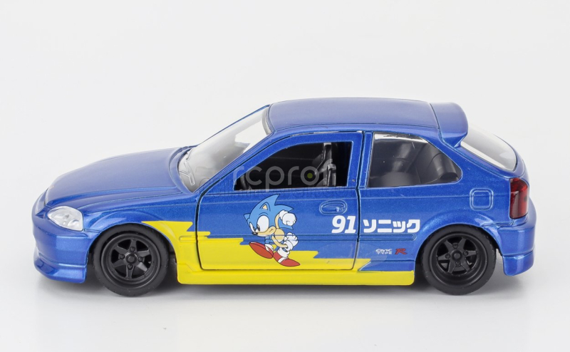 Jada Honda Civic Type-r 1997 The Hedgehog Sonic 1:32 Modrá Žlutá