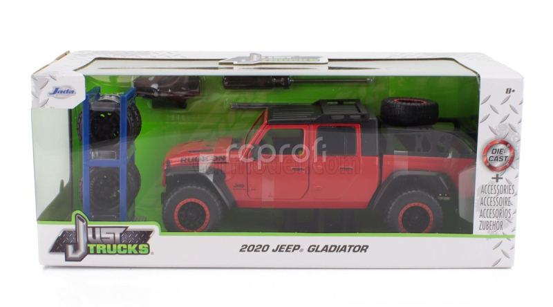 Jada Jeep Gladiator Pick-up 2020 With Set 4x Tires 1:24 Červená Černá