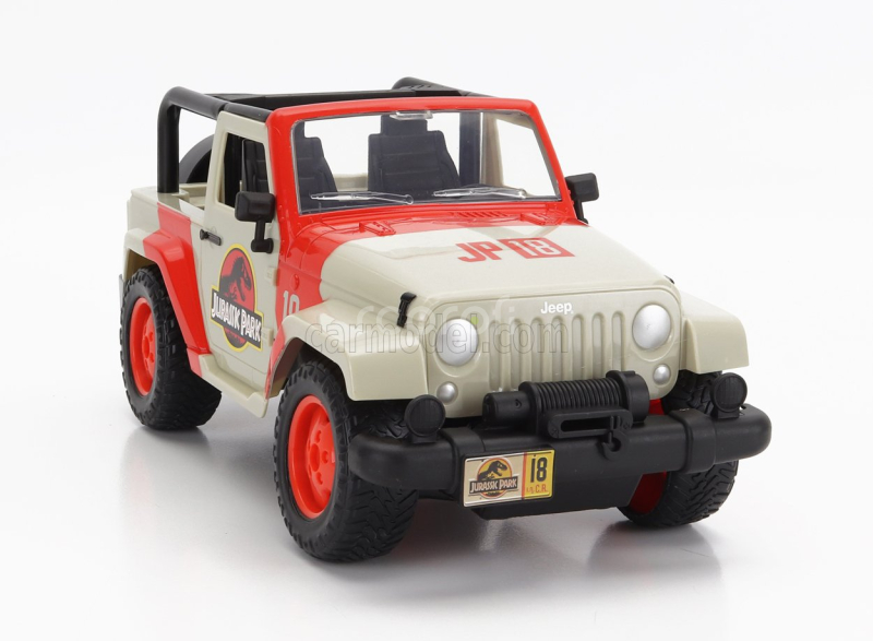 Jada Jeep Wrangler Rubicon Open 2015 - Jurassic World 1:16 Bílá Červená