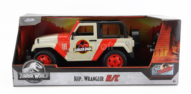 Jada Jeep Wrangler Rubicon Open 2015 - Jurassic World 1:16 Bílá Červená