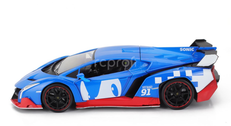 Jada Lamborghini Veneno N 91 With The Hedgehog Sonic Figure 2013 1:24 Modrá Červená