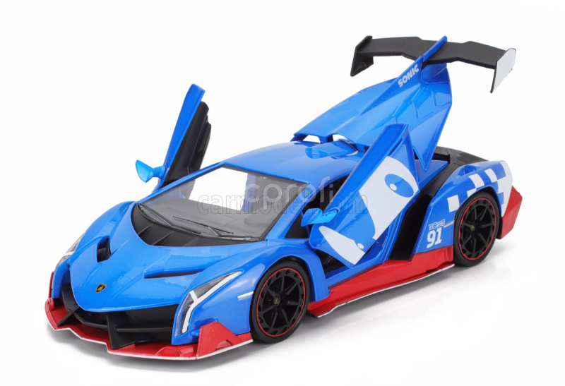 Jada Lamborghini Veneno N 91 With The Hedgehog Sonic Figure 2013 1:24 Modrá Červená
