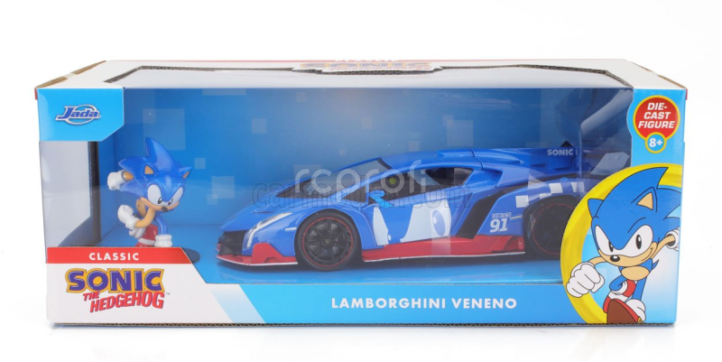 Jada Lamborghini Veneno N 91 With The Hedgehog Sonic Figure 2013 1:24 Modrá Červená