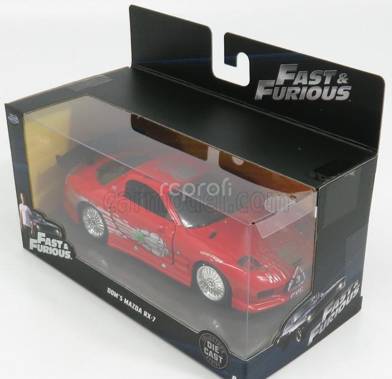 Jada Mazda Dom's Rx-7 2001 - Toretto - Fast & Furious 8 2017 1:32 Červená Stříbrná