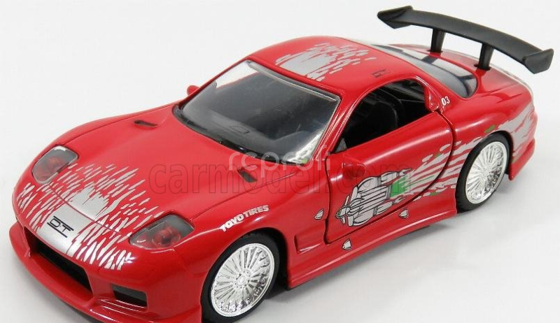 Jada Mazda Dom's Rx-7 2001 - Toretto - Fast & Furious 8 2017 1:32 Červená Stříbrná