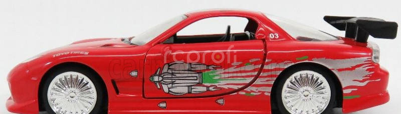 Jada Mazda Dom's Rx-7 2001 - Toretto - Fast & Furious 8 2017 1:32 Červená Stříbrná
