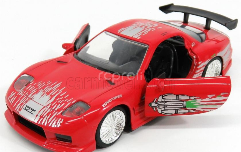 Jada Mazda Dom's Rx-7 2001 - Toretto - Fast & Furious 8 2017 1:32 Červená Stříbrná
