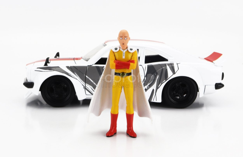 Jada Mazda Rx-3 With One Punch Saitama Figure 1974 1:24 Bílá Červená Žlutá