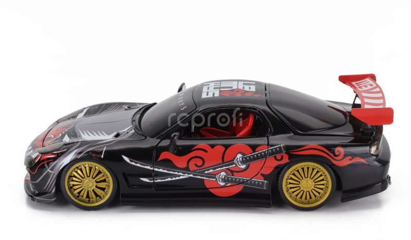 Jada Mazda Rx-7 With Labmonkey Saru Figure 1993 1:24 Šedá Červená