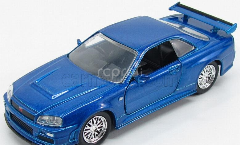 Jada Nissan Brian's Skyline Gt-r (r34) 2007 - Paul Walker - Fast & Furious 7 1:32 Blue Met
