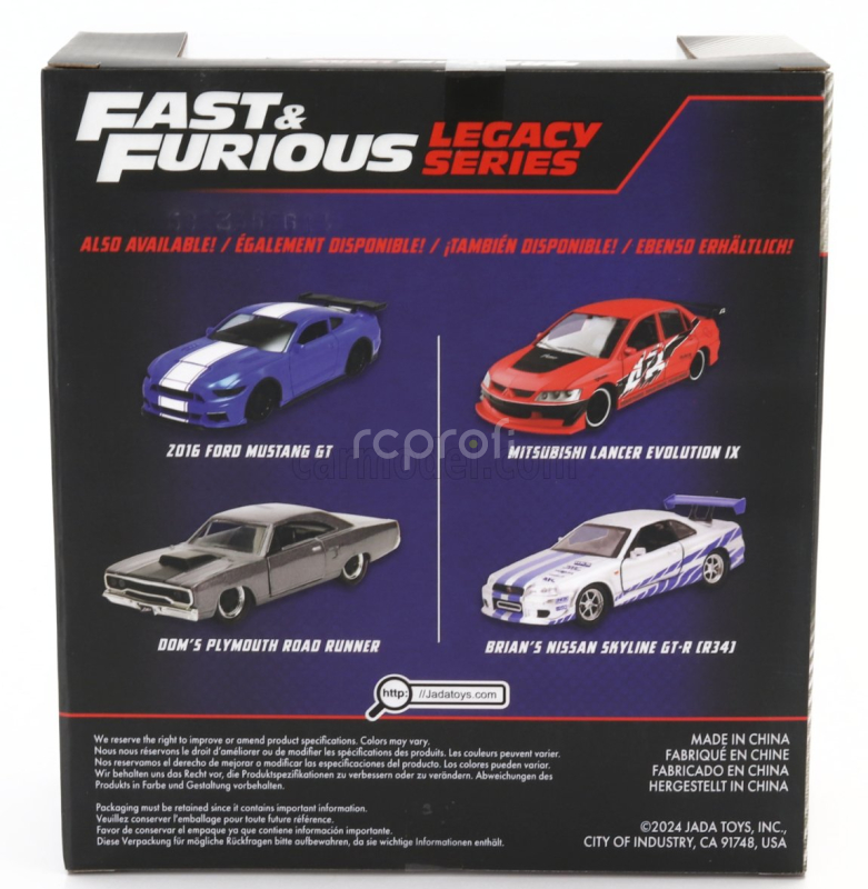 Jada Nissan Set 2x Fast & Furious - Skyline Gt-r 2002 - Mitsubishi Lancer Evolution Ix 2006 1:32 Červená Stříbrná Modrá