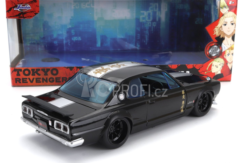 Jada Nissan Skyline Gt-r 1971 With Mikey Figure - Tokyo Revengers 1:24 Black