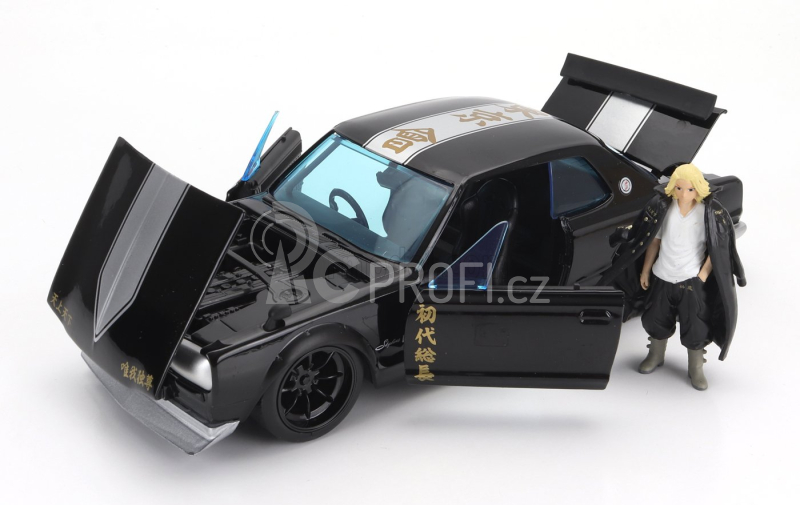 Jada Nissan Skyline Gt-r 1971 With Mikey Figure - Tokyo Revengers 1:24 Black