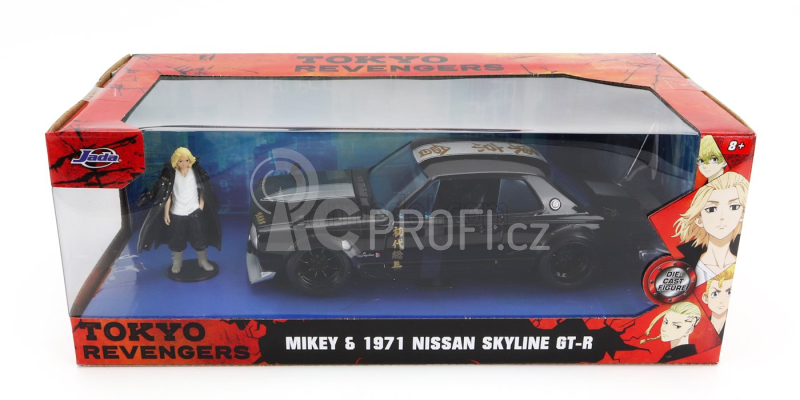 Jada Nissan Skyline Gt-r 1971 With Mikey Figure - Tokyo Revengers 1:24 Black