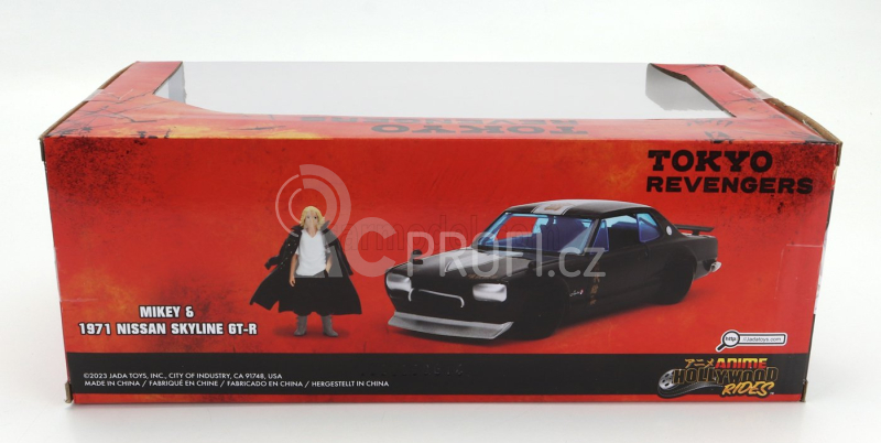 Jada Nissan Skyline Gt-r 1971 With Mikey Figure - Tokyo Revengers 1:24 Black