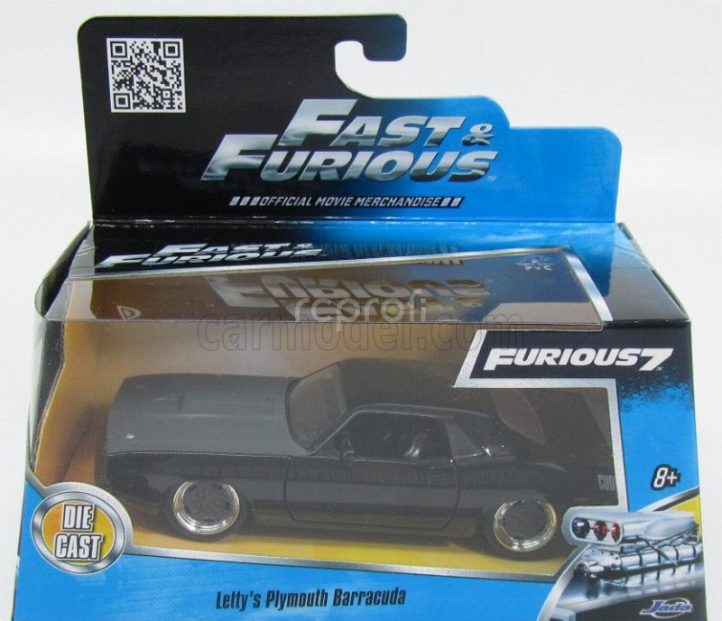Jada Plymouth Letty's Barracuda 440 Coupe 1969 - Fast & Furious 7 - 2015 1:32 Černá Šedá