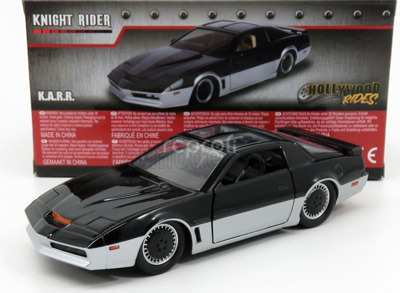 Jada Pontiac Trans-am - Supercar - Karr - Knight Automated Riving Robot 1:32 Černá Stříbrná