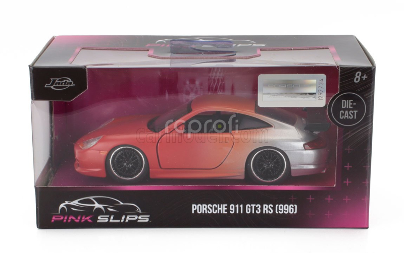 Jada Porsche 911 996 Gt3 Coupe 1999 1:32 Oranžové Stříbro