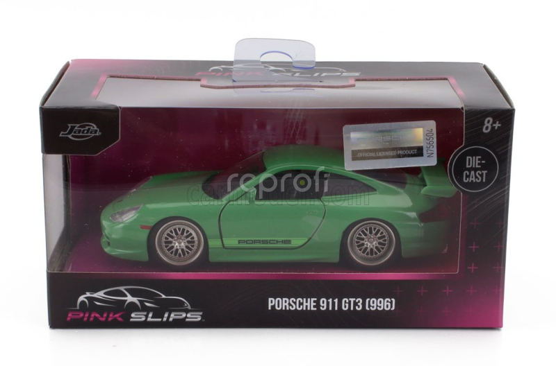 Jada Porsche 911 996 Gt3 Coupe 1999 1:32 Zelená