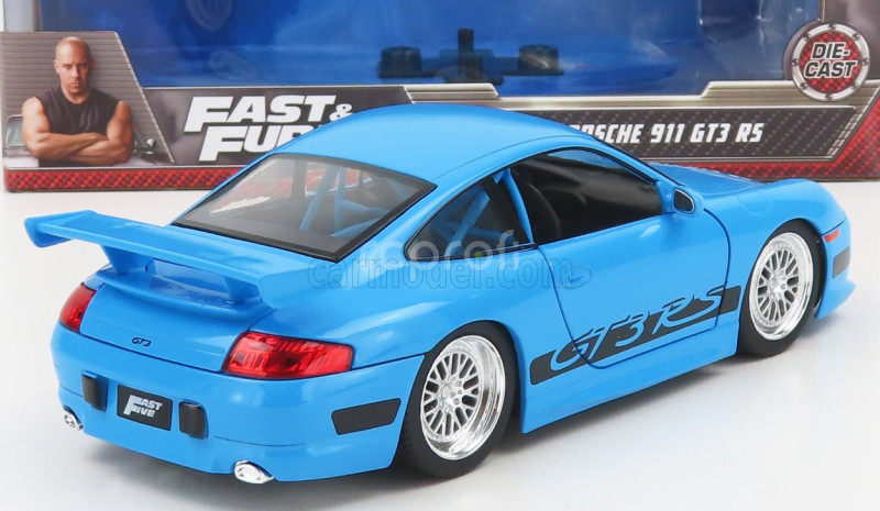 Jada Porsche 911 996 Gt3 Rs Coupe 2001 - Fast & Furious 1:24 Světle Modrá
