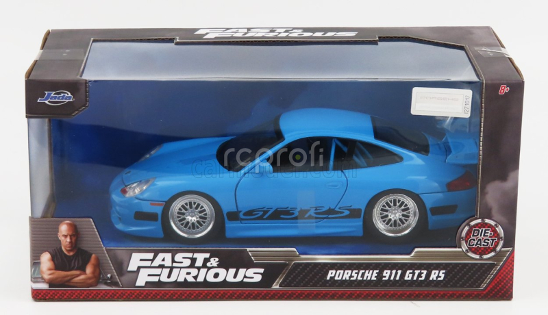 Jada Porsche 911 996 Gt3 Rs Coupe 2001 - Fast & Furious 1:24 Světle Modrá