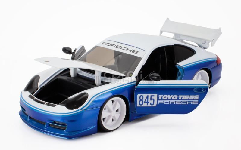 Jada Porsche 911 996 Gt3 Toyo Tires N 845 Racing Coupe 1999 1:24 Bílá Modrá